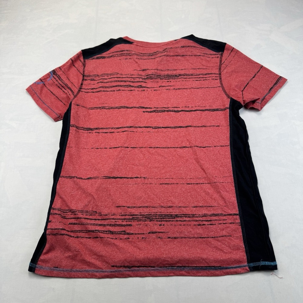 Projek Raw Men's Red Black Tropical Heat Graphic Henley Athletic T-Shirt Large